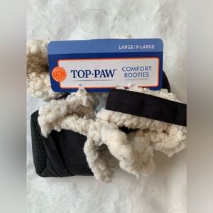 TOP PAW 100% poly NWT black doggie comfort booties in size LG /X LG
